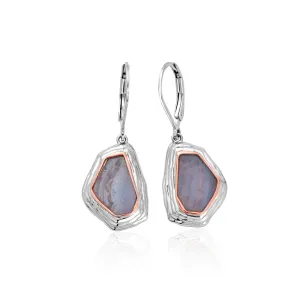 Clogau Capstones Sterling Silver Blue Agate Drop Earrings D