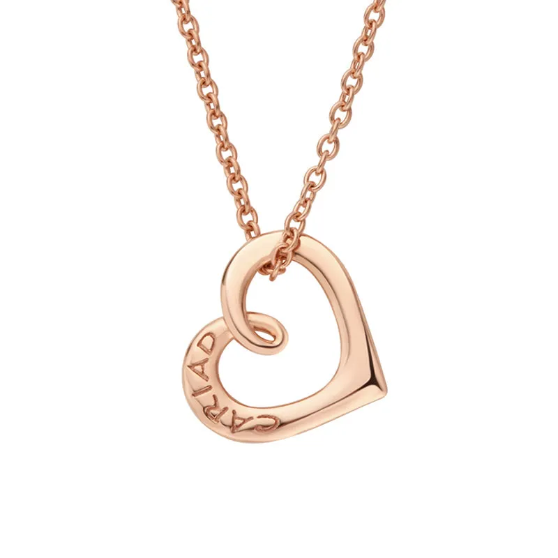 Clogau Cariad 9ct Rose Gold Heart Necklace D