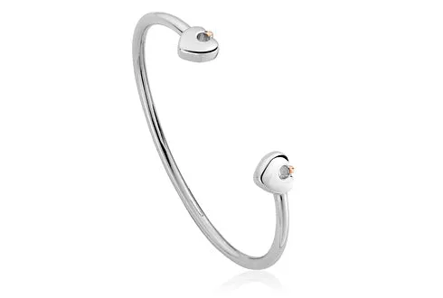 Clogau Cariad Sterling Silver Heart Baby Bangle D