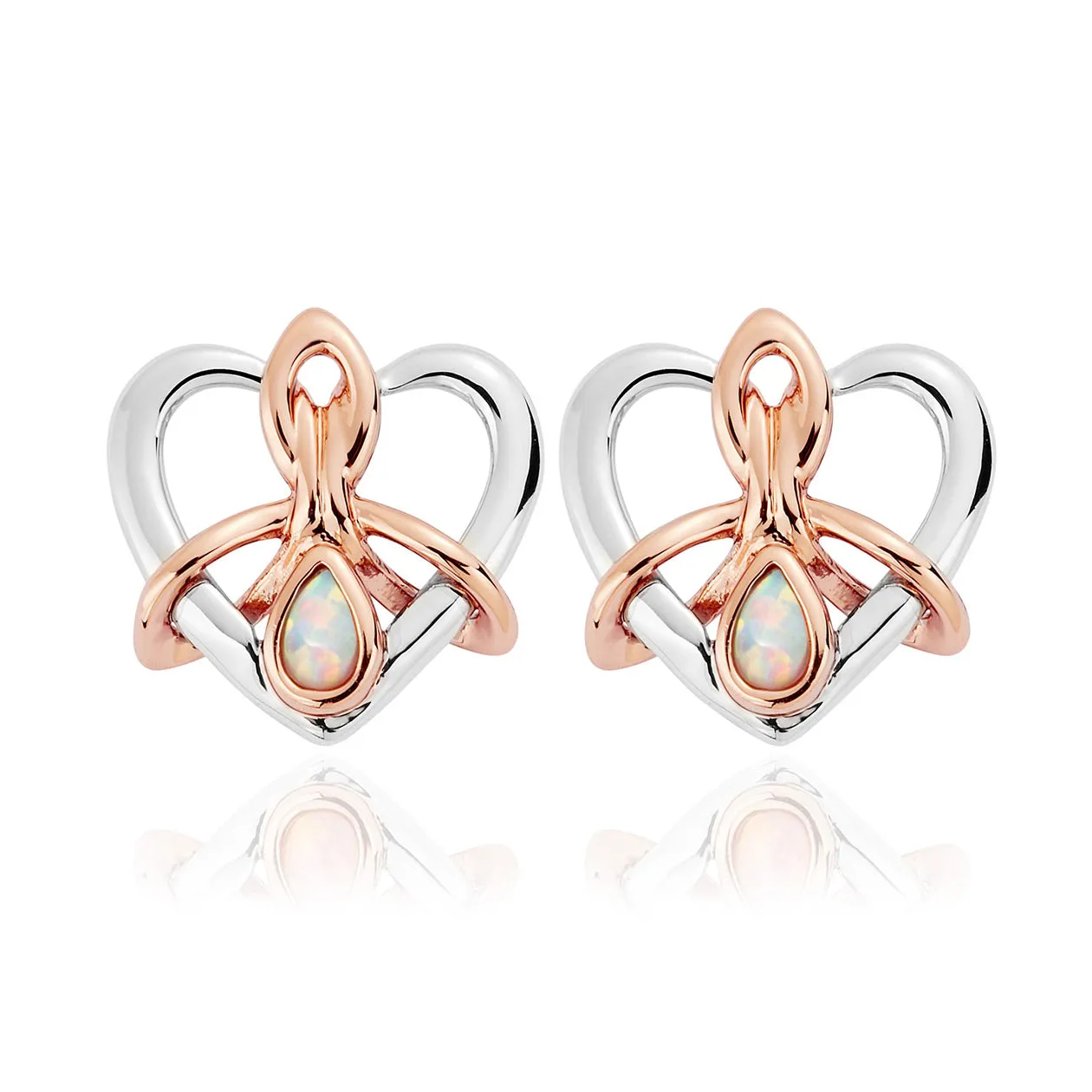 Clogau Dwynwen Sterling Silver Opal Stud Earrings
