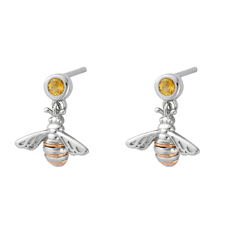Clogau Honey Bee Sterling Silver Drop Earrings D