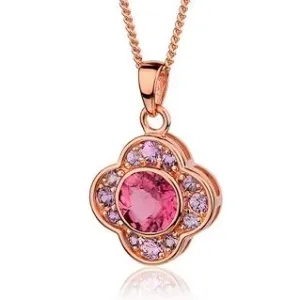 Clogau Jewel Bloom 9ct Rose Gold Pink Tourmaline Necklace D