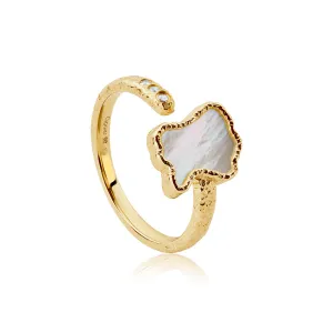 Clogau Lady of Luck Diamond Mother of Pearl 9ct Gold Ring D