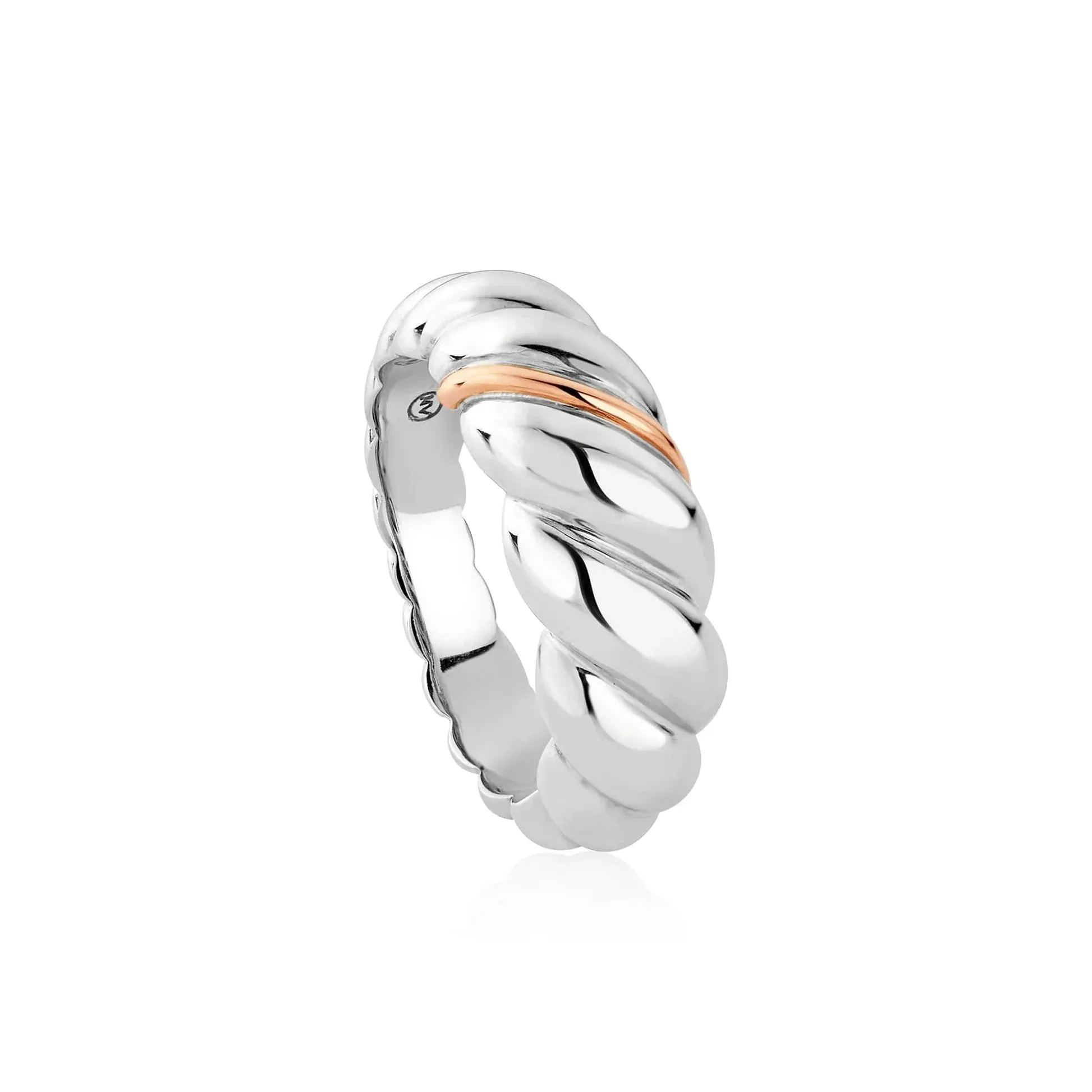 Clogau Lover's Twist Sterling Silver Ring D