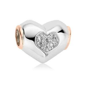 Clogau Milestones Sterling Silver White Topaz Heart Charm D