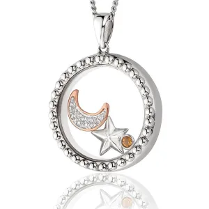 Clogau Out of This World Sterling Silver White Topaz Inner Charm Necklace D