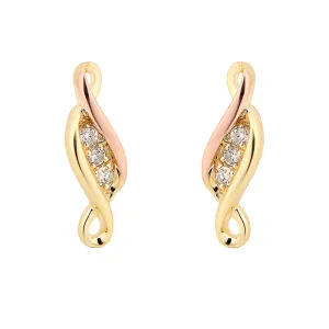 Clogau Past Present Future 9ct Yellow Gold Diamond Earrings
