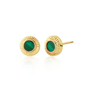 Clogau Reflections Of Padarn 9ct Gold Malachite Stud Earrings