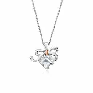 Clogau Sterling Silver Christmas Bow Necklace