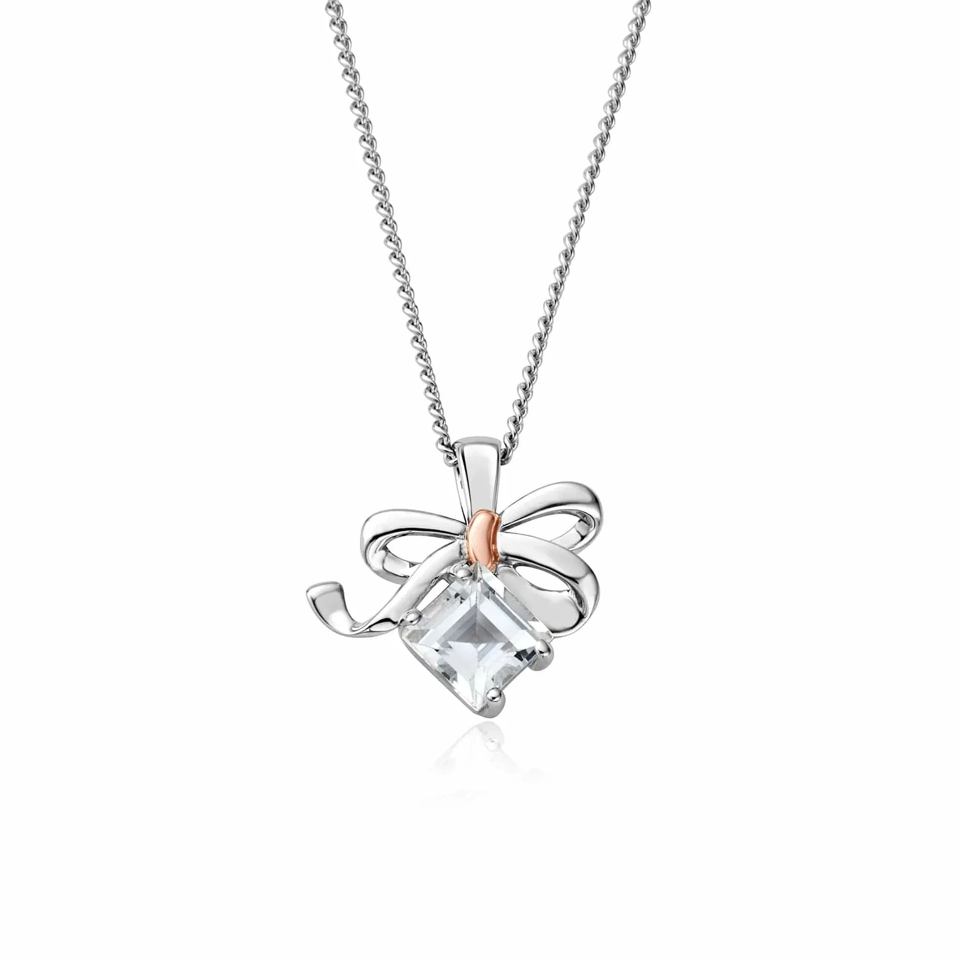 Clogau Sterling Silver Christmas Bow Necklace