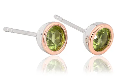 Clogau Sterling Silver Peridot August Birthstone Stud Earrings