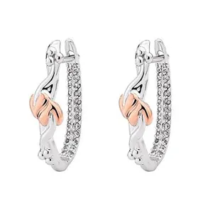Clogau Tree of Life Sterling Silver 9ct Rose Gold Hoop Earrings D