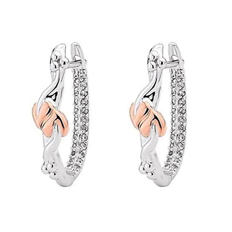 Clogau Tree of Life Sterling Silver 9ct Rose Gold Hoop Earrings D
