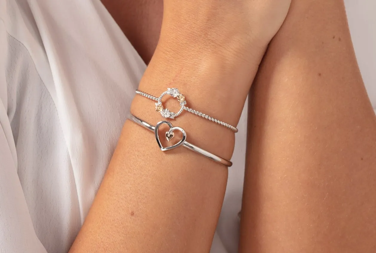 Clogau Tree of Life Sterling Silver Heart Bangle D