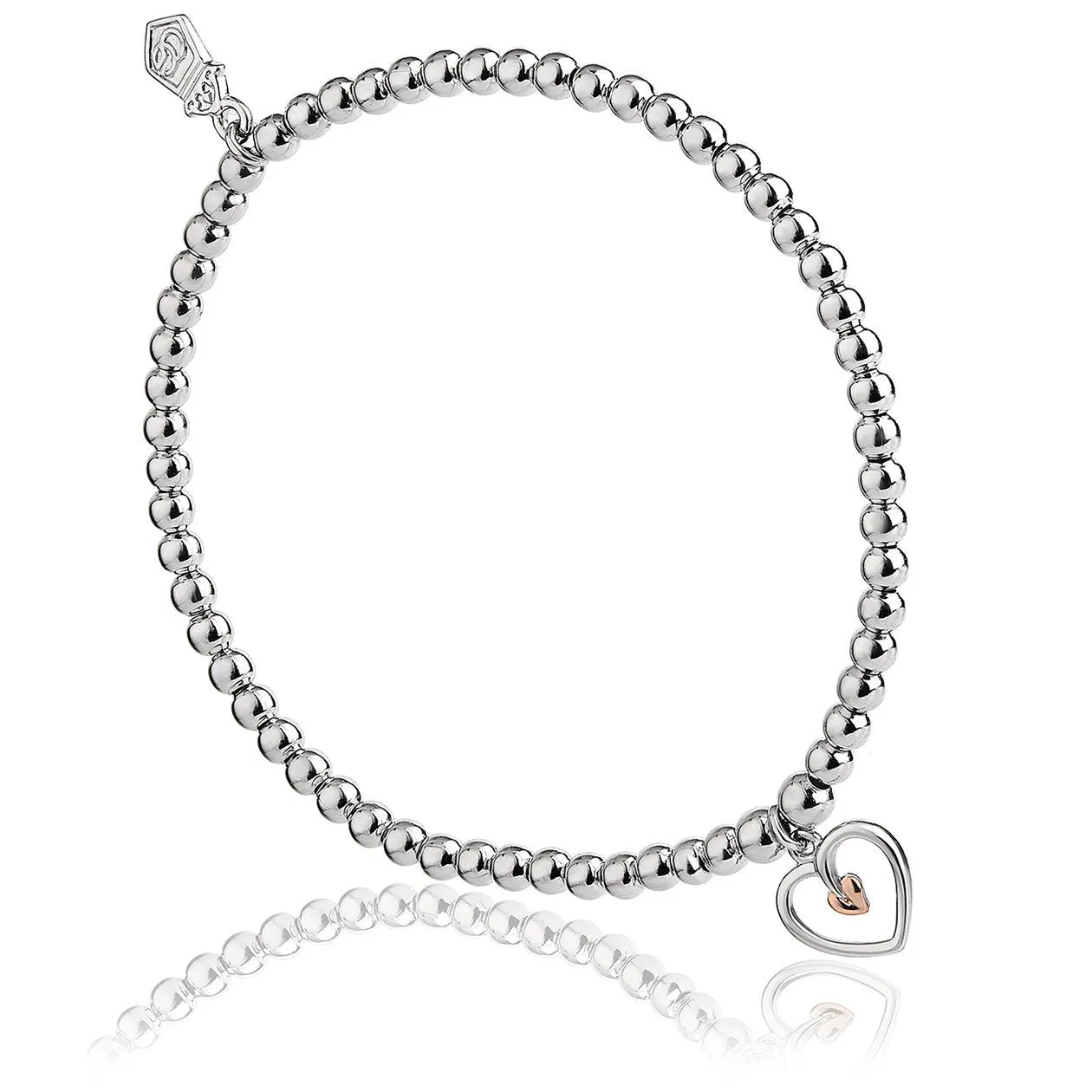 Clogau Tree Of Life Sterling Silver Rose Gold Heart Bracelet D
