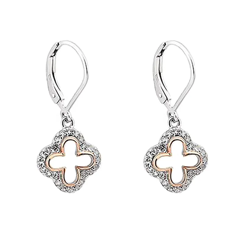 Clogau Tudor Court Sterling Silver White Topaz Earrings D