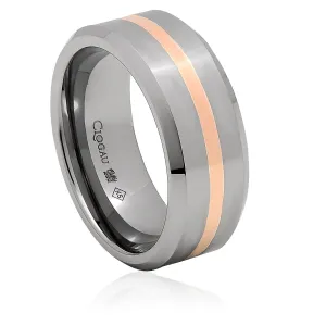Clogau Tungsten 1.5mm Rose Band Ring D