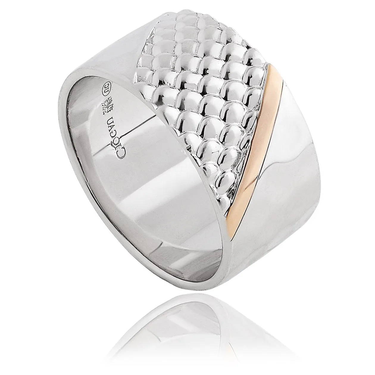 Clogau Welsh Dragon Sterling Silver Dragon Scale Ring