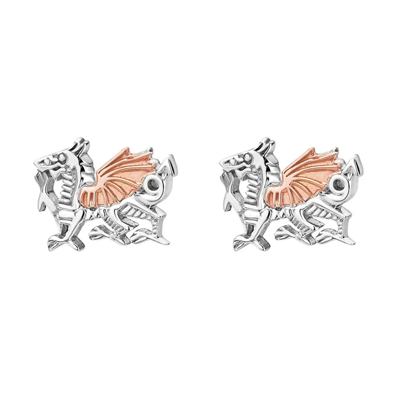 Clogau Welsh Dragon Sterling Silver Stud Earrings