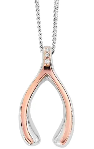 Clogau Wishbone Sterling Silver Necklace