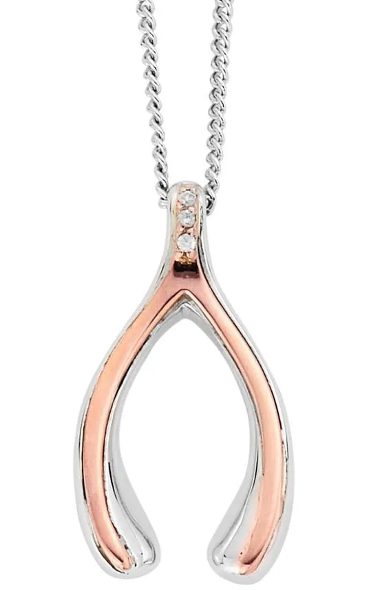 Clogau Wishbone Sterling Silver Necklace