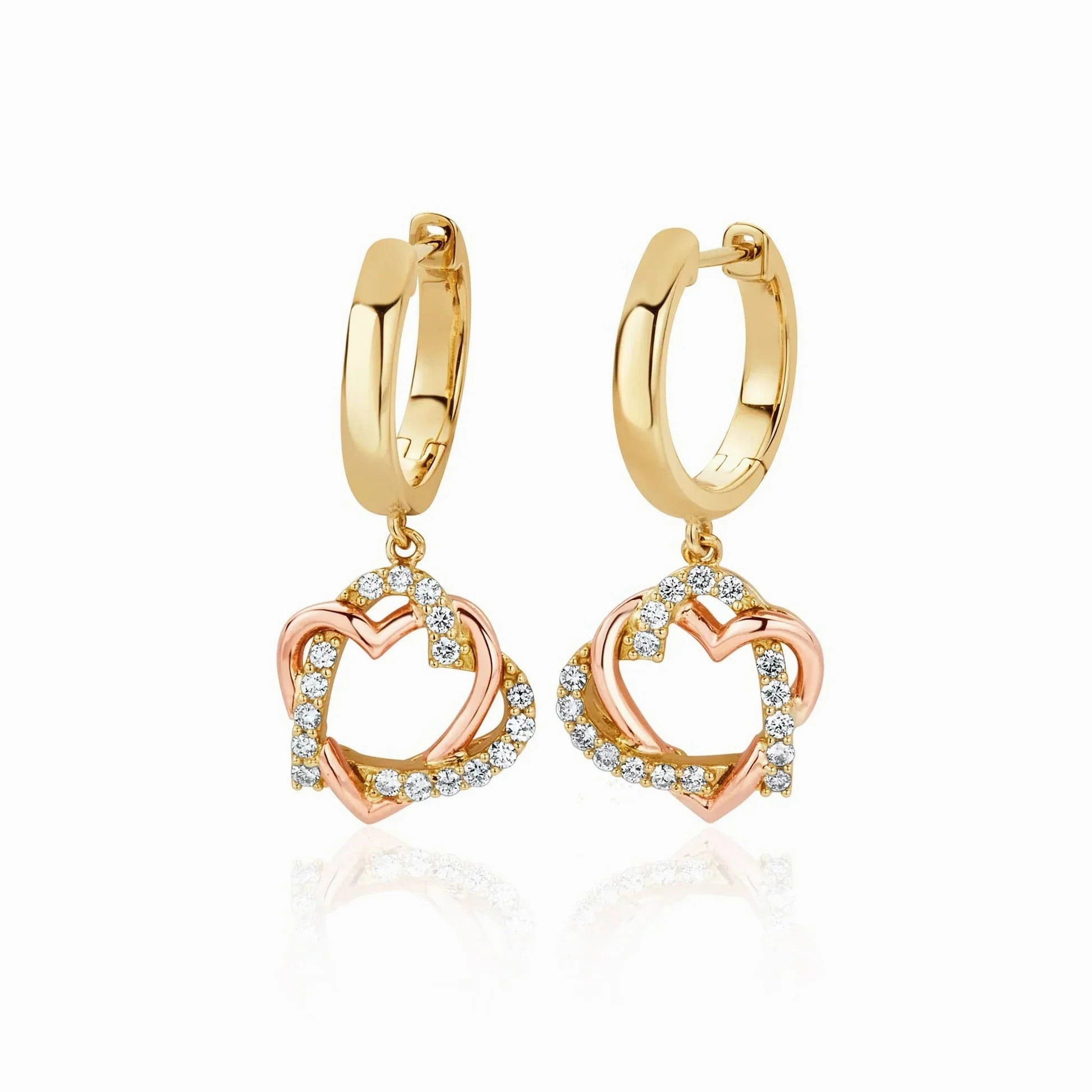 Clogau Always in My Heart 18ct Gold Diamond Earrings