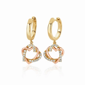 Clogau Always in My Heart 18ct Gold Diamond Earrings