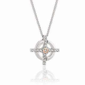 Clogau Croes Naid Sterling Silver 9ct Rose Gold Topaz Necklace