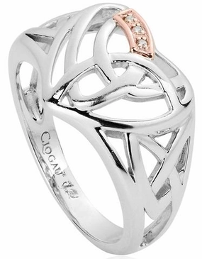 Clogau Eternal Love Sterling Silver Diamond Heart Ring O
