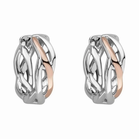Clogau Eternal Love Sterling Silver Weave Creole Earrings D