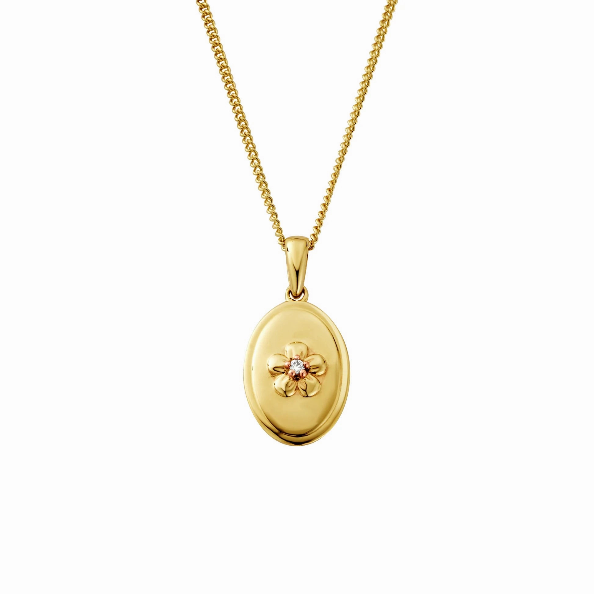 Clogau Forget Me Not Gold and Diamond Pendant