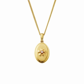 Clogau Forget Me Not Gold and Diamond Pendant