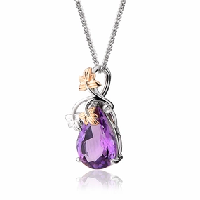 Clogau Great Vine 18ct White Gold Amethyst Necklace