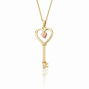 Clogau Tree of Life 9ct Gold Heart Key Pendant D