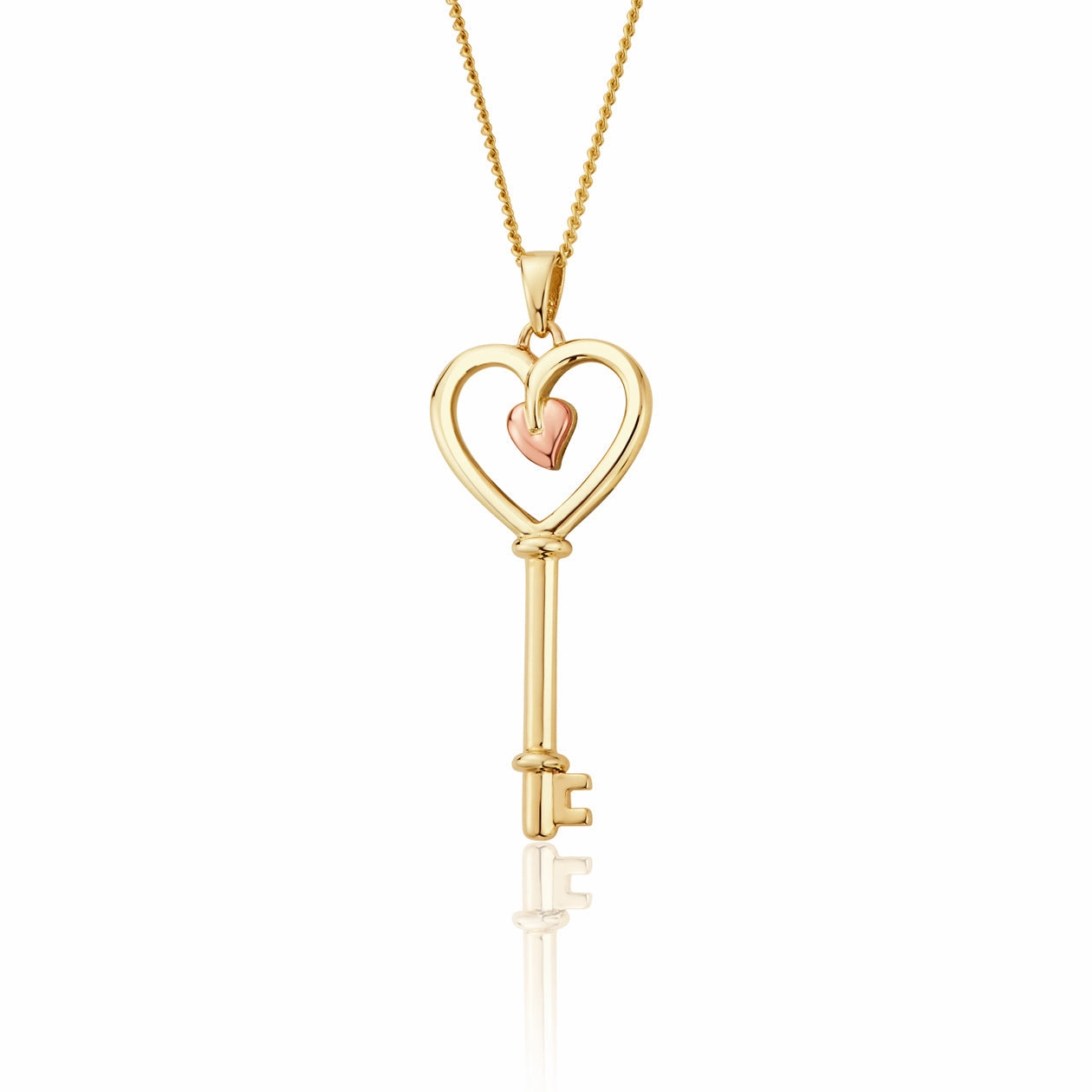 Clogau Tree of Life 9ct Gold Heart Key Pendant D