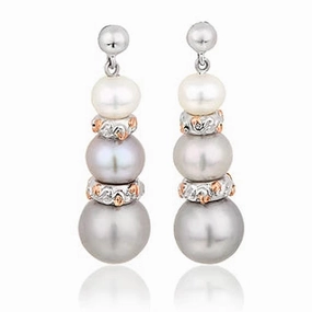 Clogau Tree of Life Sterling Silver Freshwater Pearl Drop Earrings