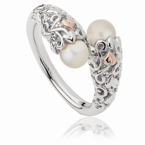 Clogau Tree Of Life Sterling Silver Rose Gold Pearl Ring