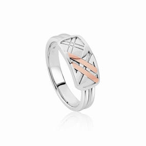 Clogau Welsh Tartan Sterling Silver Slim Ring D