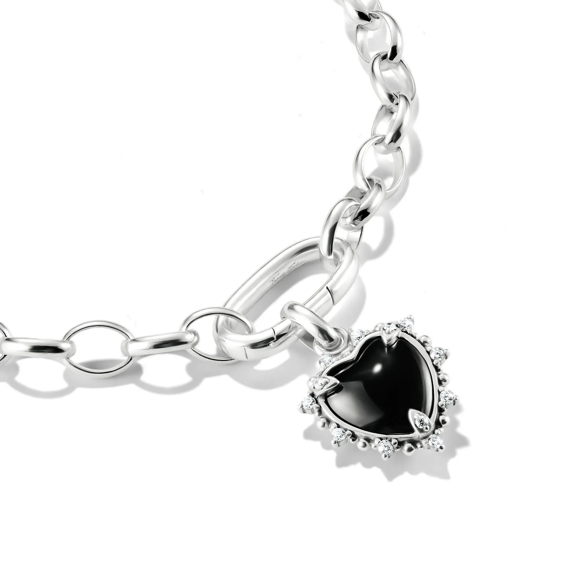 Connect Charm Black Vintage Heart