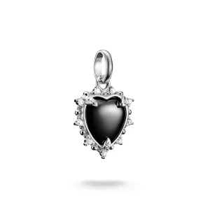 Connect Charm Black Vintage Heart