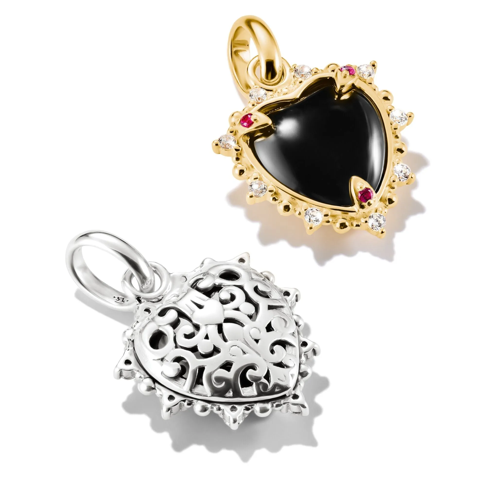 Connect Charm Black Vintage Heart