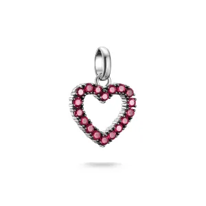 Connect Charm heart with red stones