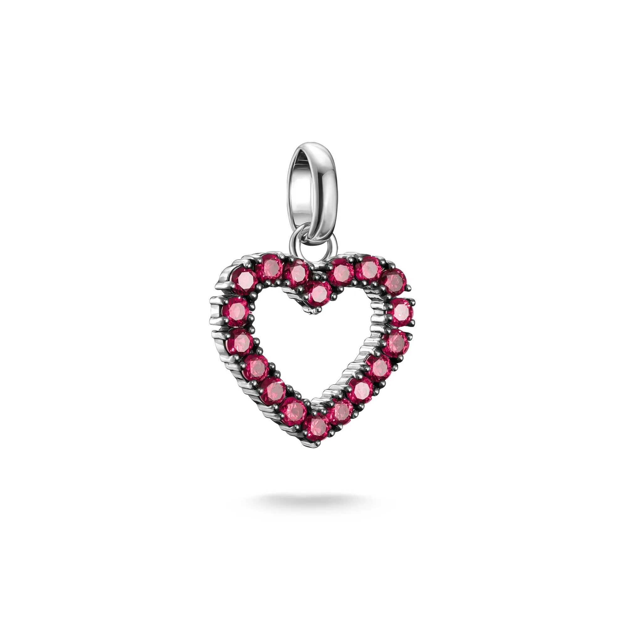 Connect Charm heart with red stones