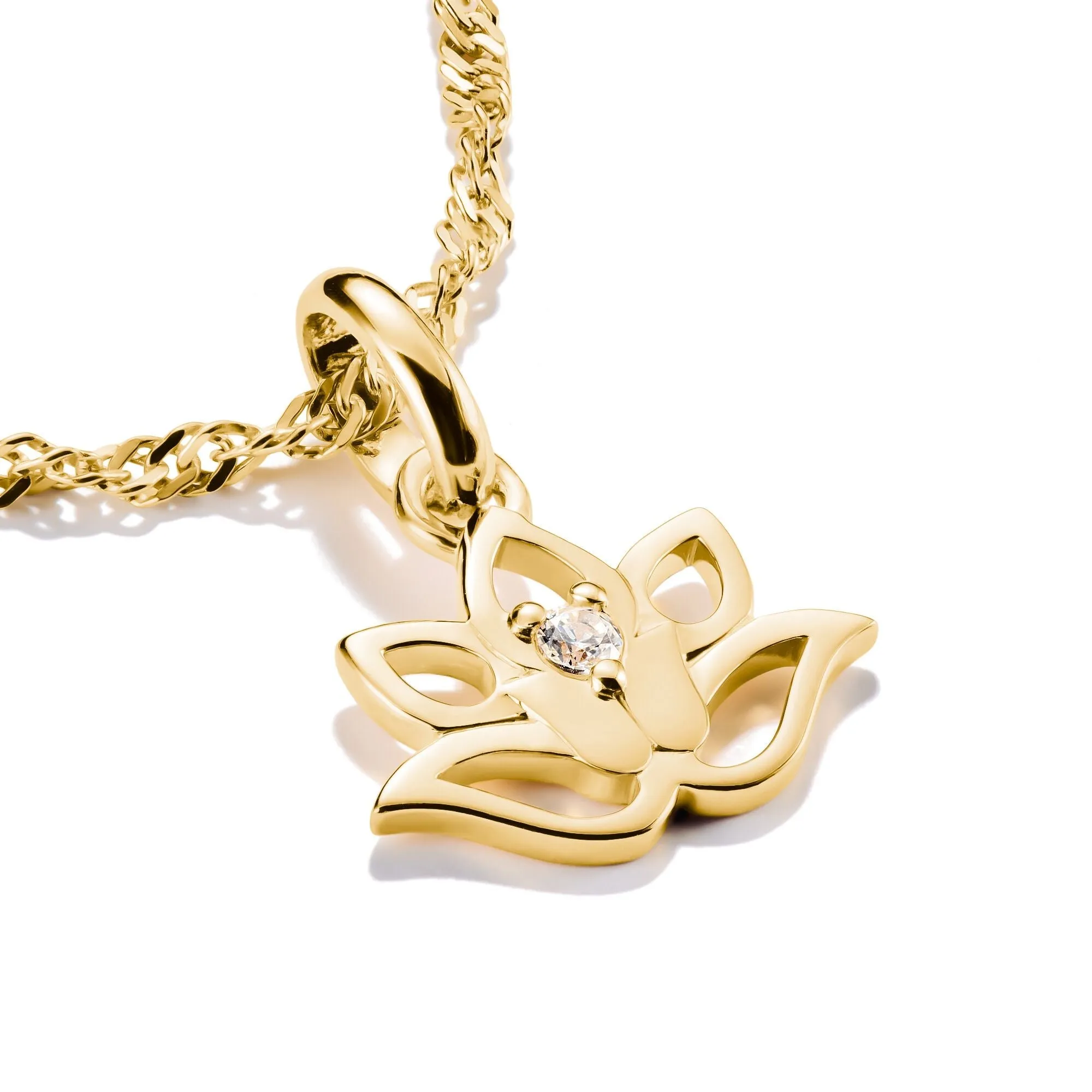 Connect Charm lotus flower with stones
