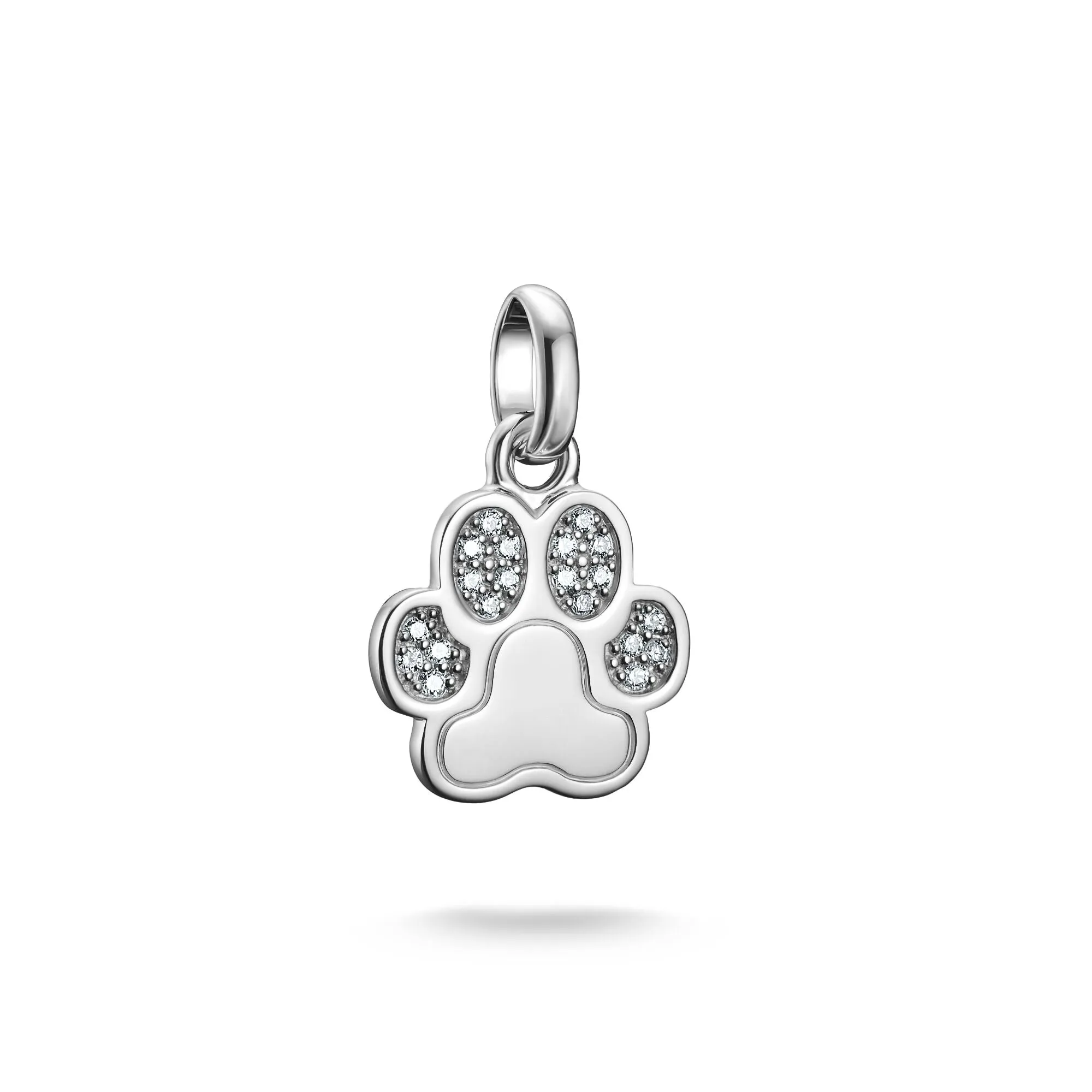 Connect Charm paw with stones silver