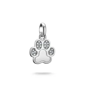 Connect Charm paw with stones silver
