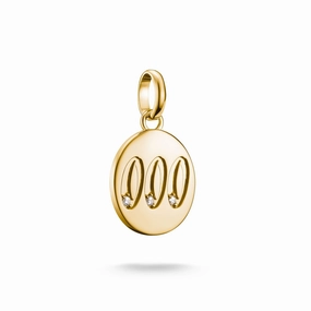 Connect Charm angel number 000 with stones Gold