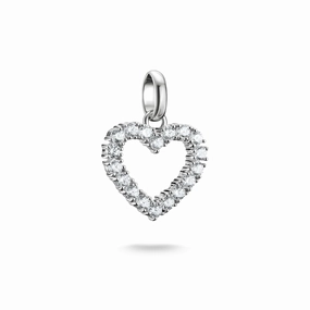 Connect Charm heart with white stones