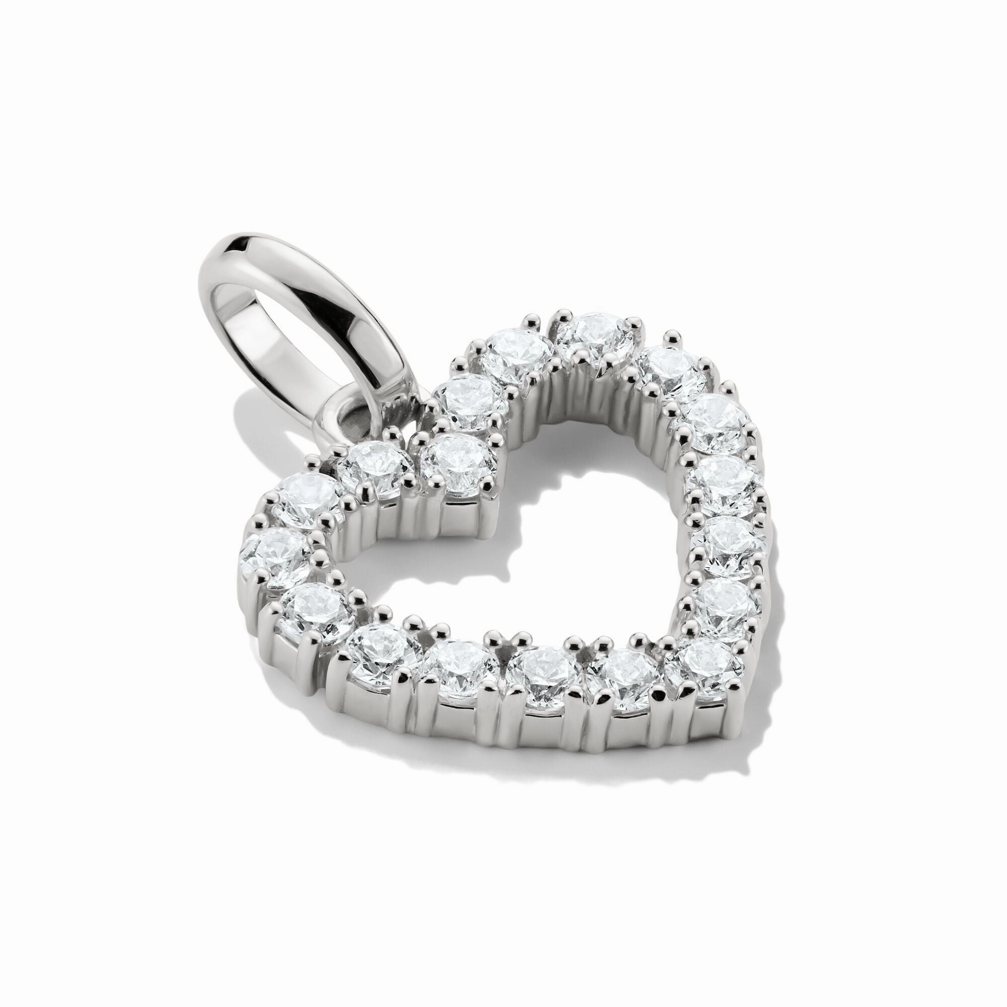 Connect Charm heart with white stones