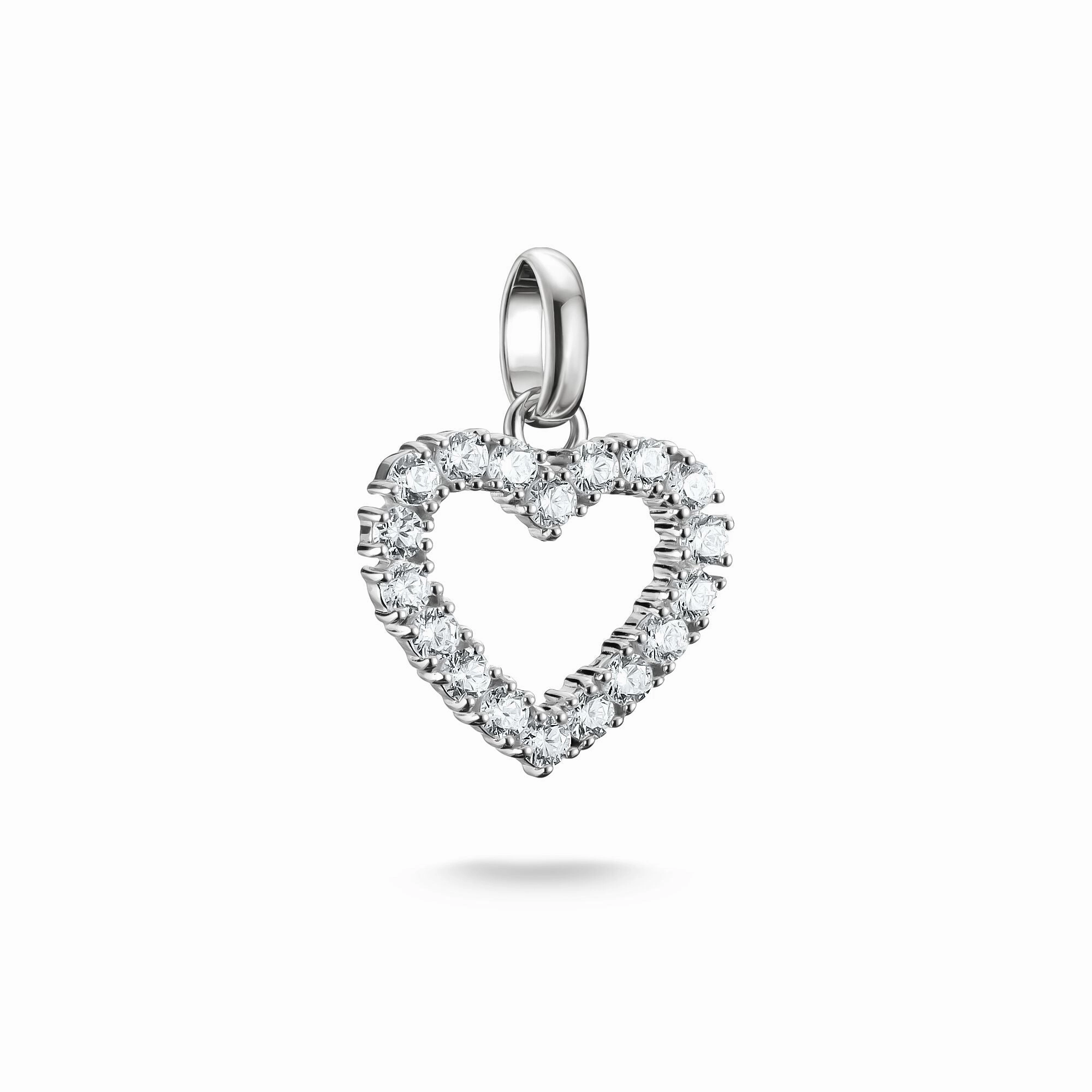 Connect Charm heart with white stones